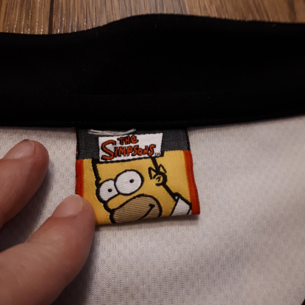 VTG The Simpsons Homer Simpson Duff Beer Hockey Jersey – White/Gold/Black - Picture 3 of 13